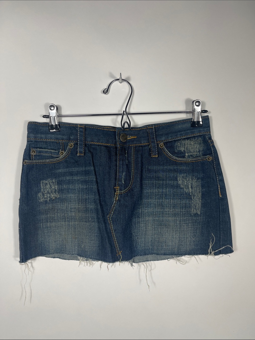Urban Planet Blue Distressed Denim Mini Skirt